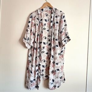 Gibson Latimer Floral Kimono Cardigan Duster Boho Open Front Size 1X Robe